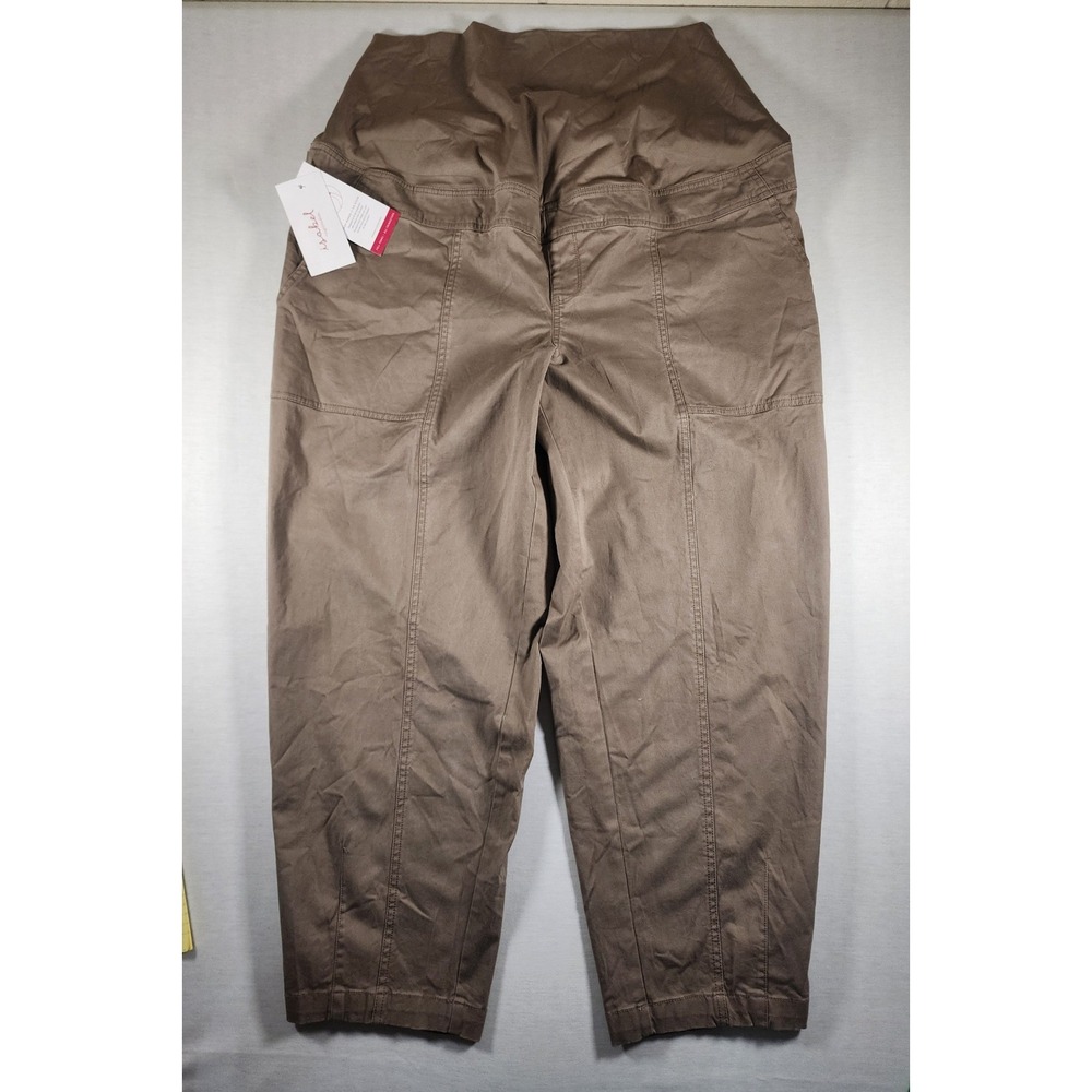 Isabel by Ingrid & Isabel Maternity Utility Barrel Crop Pants XL Full Panel NWT